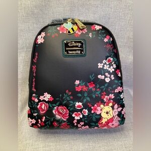 Loungefly Disney Winnie the Pooh Pooh & Piglet Floral Embroidered Mini Backpack